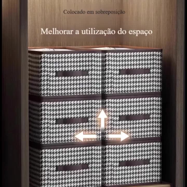Kit 3 Caixas De Armazenamento De Roupas Com Grade Dobrável Multiuso Estampa Zebra