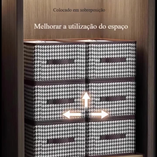 Kit 3 Caixas De Armazenamento De Roupas Com Grade Dobrável Multiuso Estampa Zebra