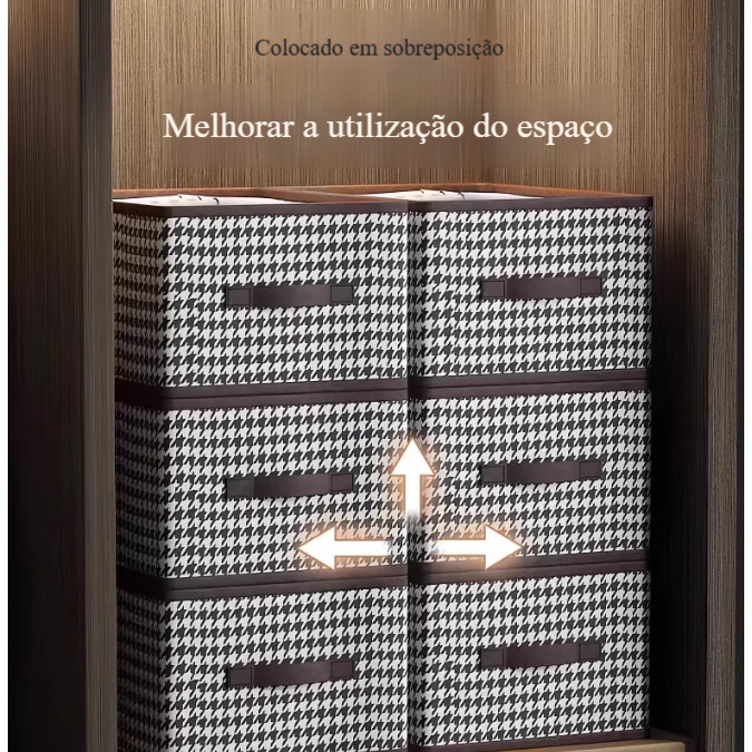 Kit 3 Caixas De Armazenamento De Roupas Com Grade Dobrável Multiuso Estampa Zebra